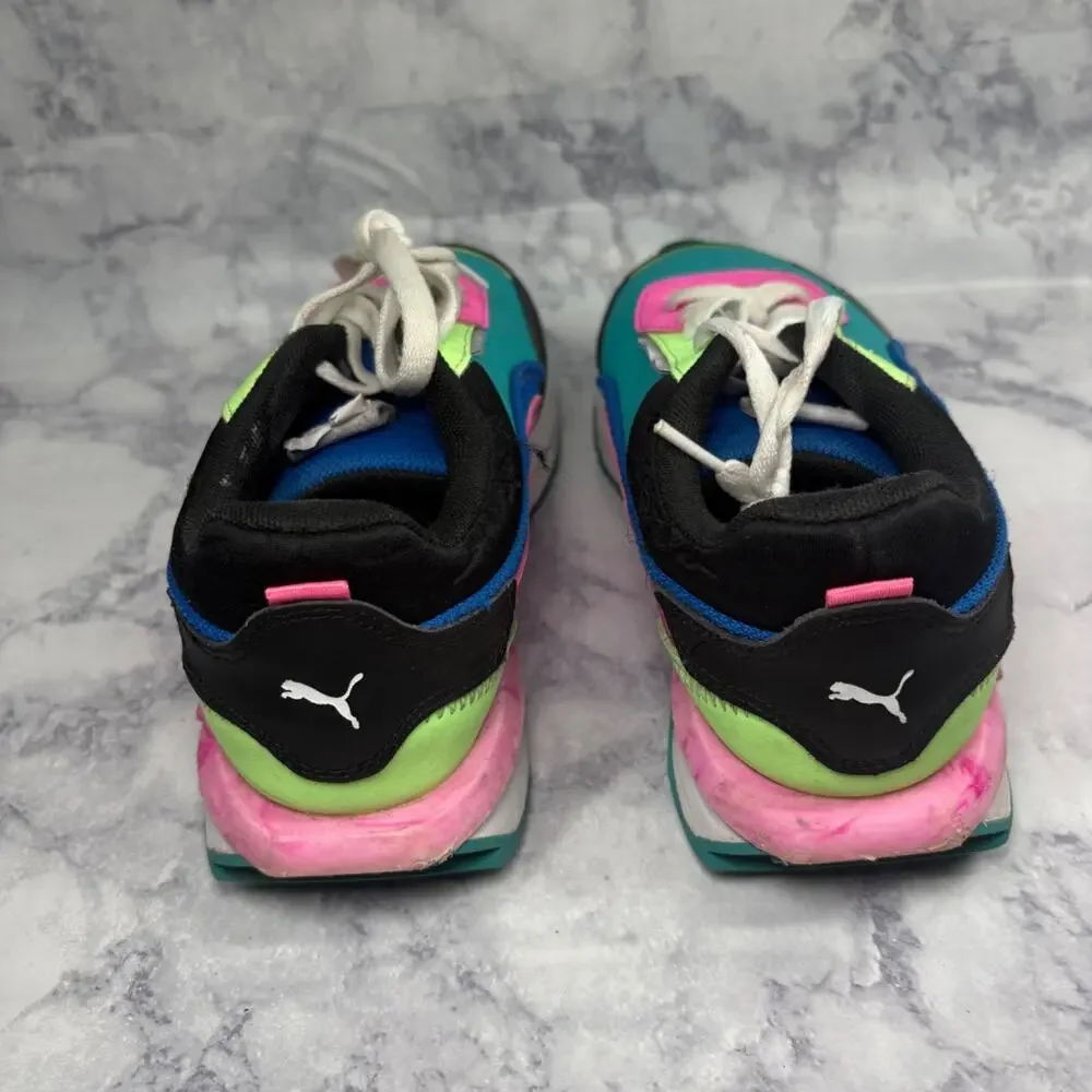 Puma City Rider Bright Color Comfort Tennis Sport Play Shoes Womens Sz 7 Neon